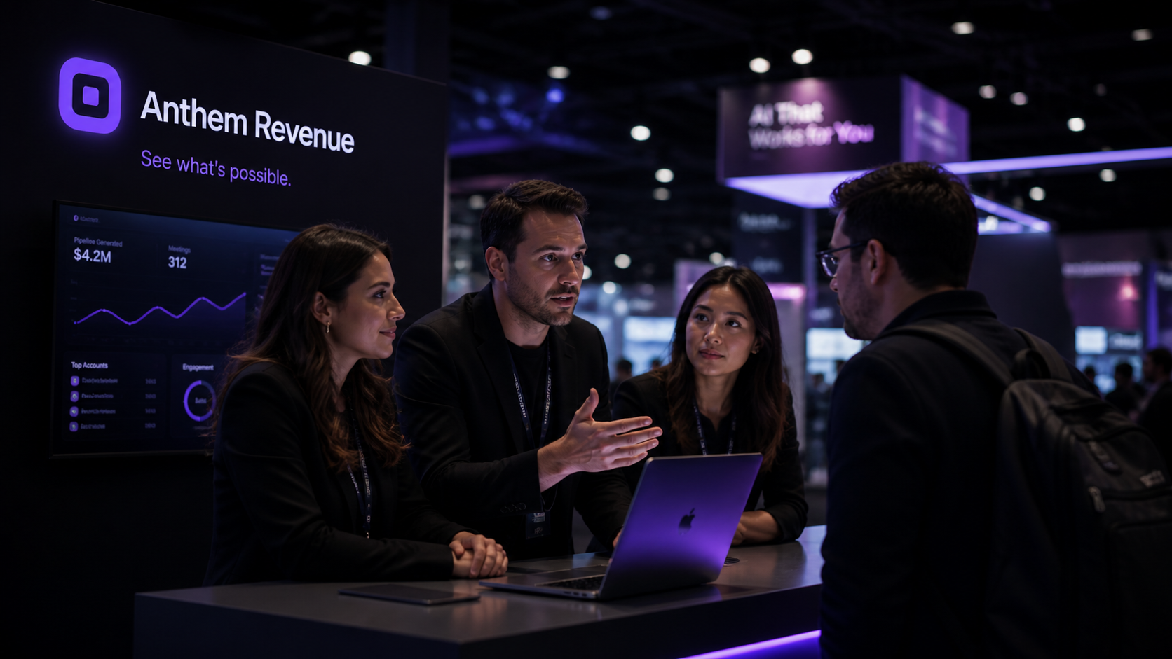 Anthem Revenue team at the SaaStr booth